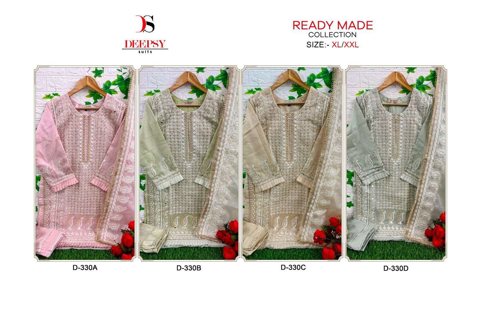 DEEPSY SUIT 330 SERIES ORGANZA KURTI PANT WITH DUPATTA NEW CATALOGUE SUPPLIER SURAT