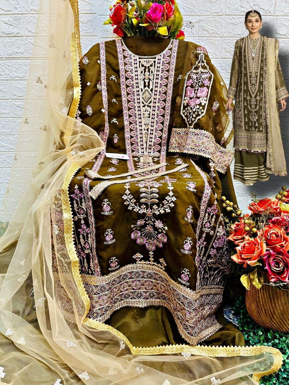 FEPIC ROSEMEEN C 1284 GEORGETTE EMBRODERY WORK PAKISTANI SUIT CATALOGUE 