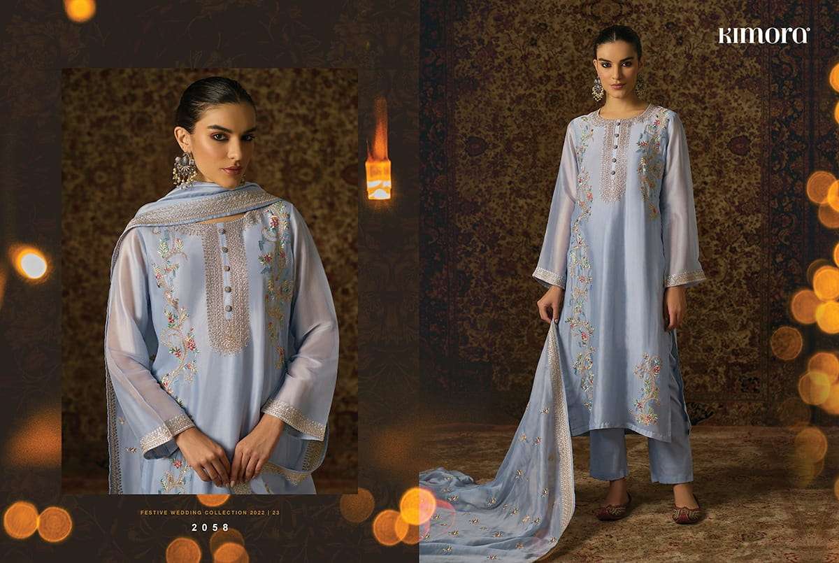 KIMORA HEER RUQSAR ORGANZA EMBROIDERY SALWAR SUITS CATALOGUE