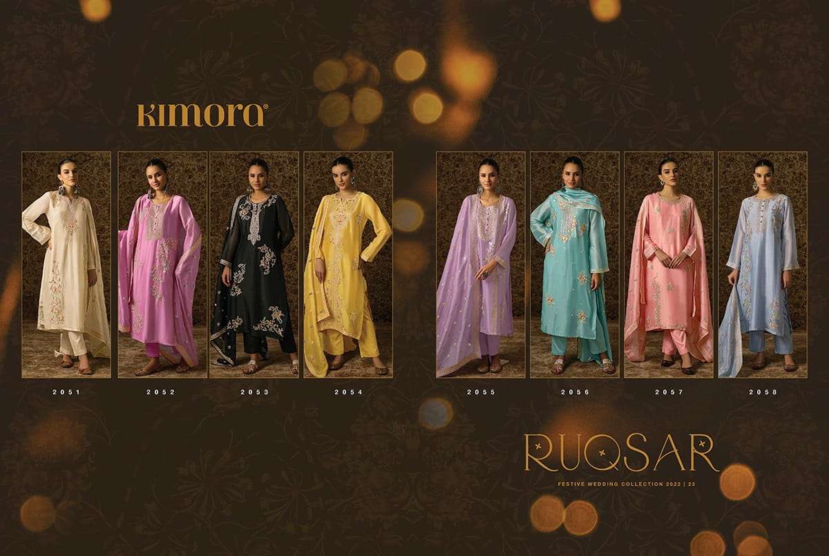 KIMORA HEER RUQSAR ORGANZA EMBROIDERY SALWAR SUITS CATALOGUE