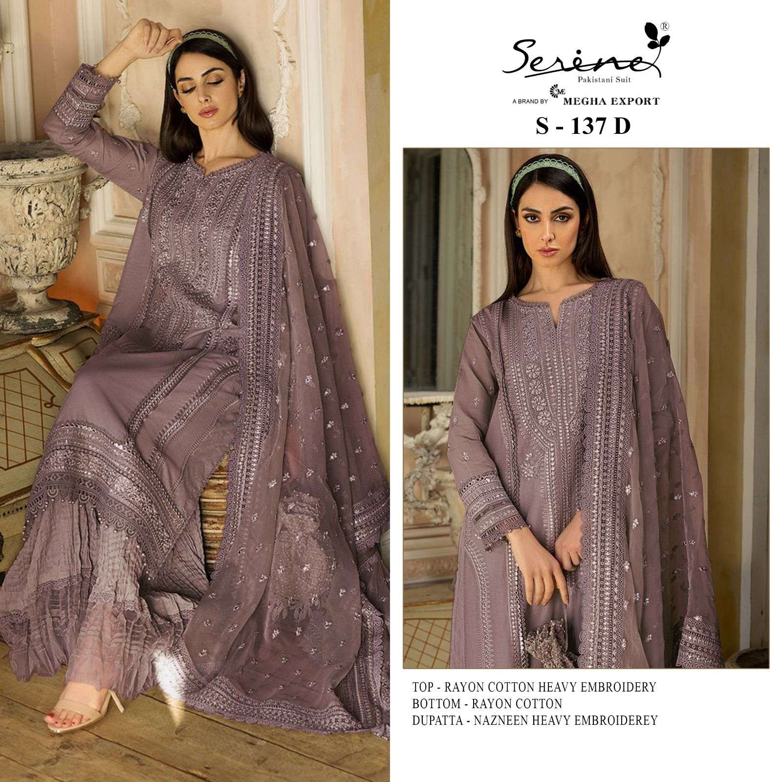 SERENE S-137 LATEST DESIGNER HEAVY WORK PAKISTANI SALWAR KAMEEZ