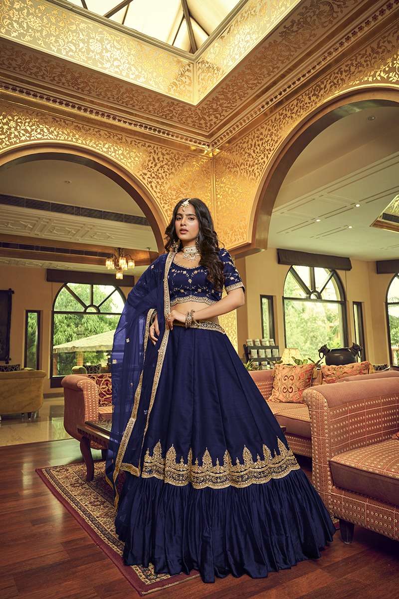 Rama Color Silk With Fancy Look Designer Lehenga Choli - Daraz India