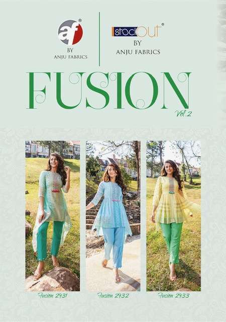 ANJU FABRICS FUSION VOL 3 DESIGNER COTTON TOP WITH PANT COORD SET NEW CATALOGUE 2023