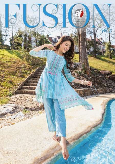 ANJU FABRICS FUSION VOL 3 DESIGNER COTTON TOP WITH PANT COORD SET NEW CATALOGUE 2023