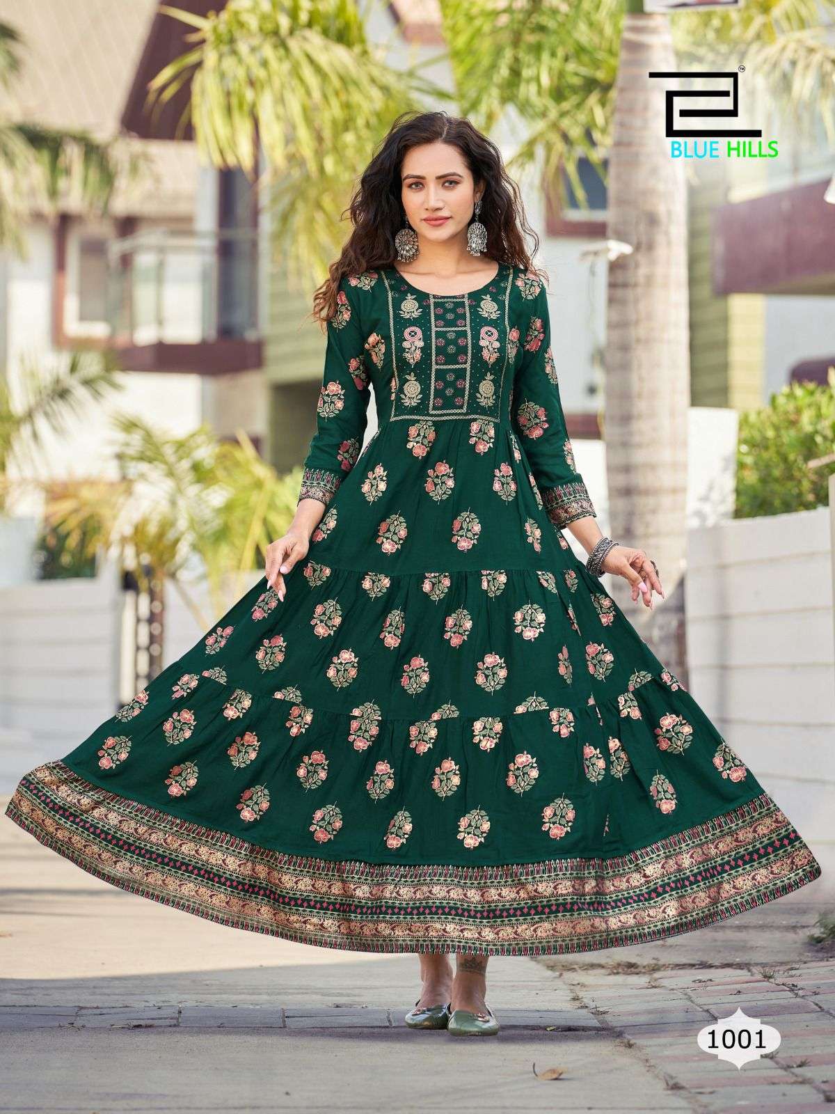 BLUE HILLS SANDWICH VOL 5 FANCY RAYON GOWN LATEST CATALOGUE 2022