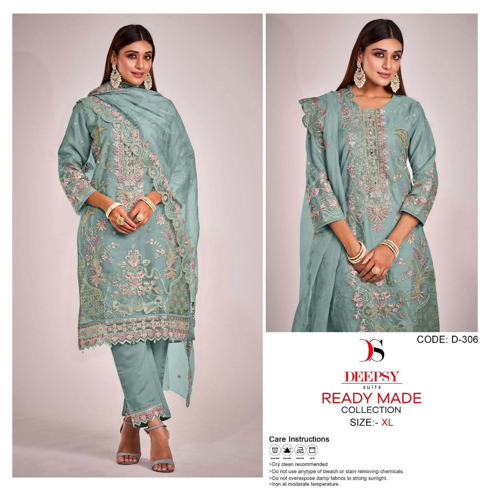 DEEPSY SUITS D 306 ORGANZA EMBROIDERY SUITS NEW CATALOGUE