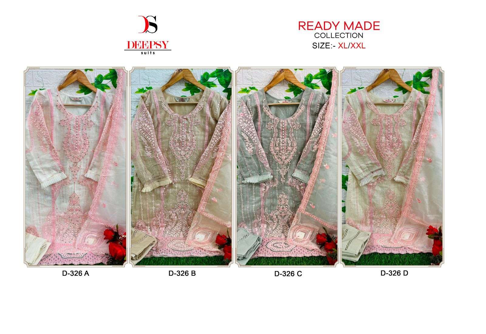DEEPSY SUITS D 326 ORGANZA EMBROIDERY SUITS NEW CATALOGUE