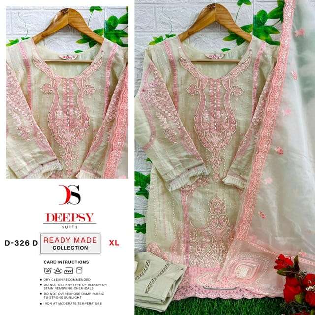 DEEPSY SUITS D 326 ORGANZA EMBROIDERY SUITS NEW CATALOGUE