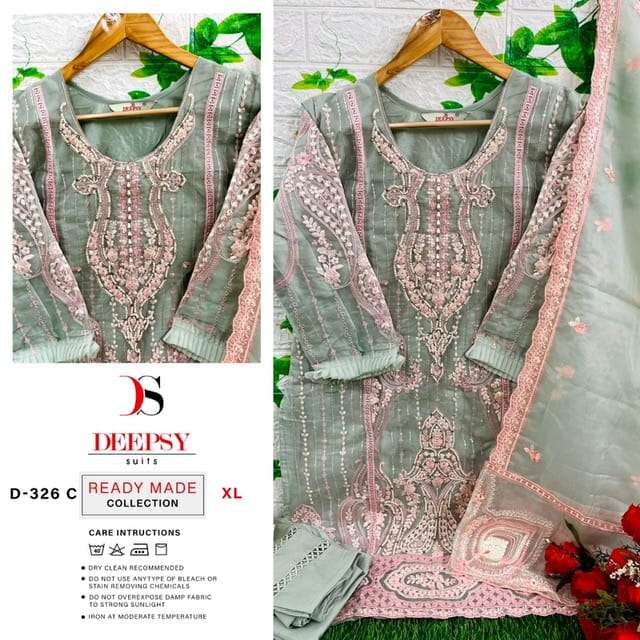 DEEPSY SUITS D 326 ORGANZA EMBROIDERY SUITS NEW CATALOGUE