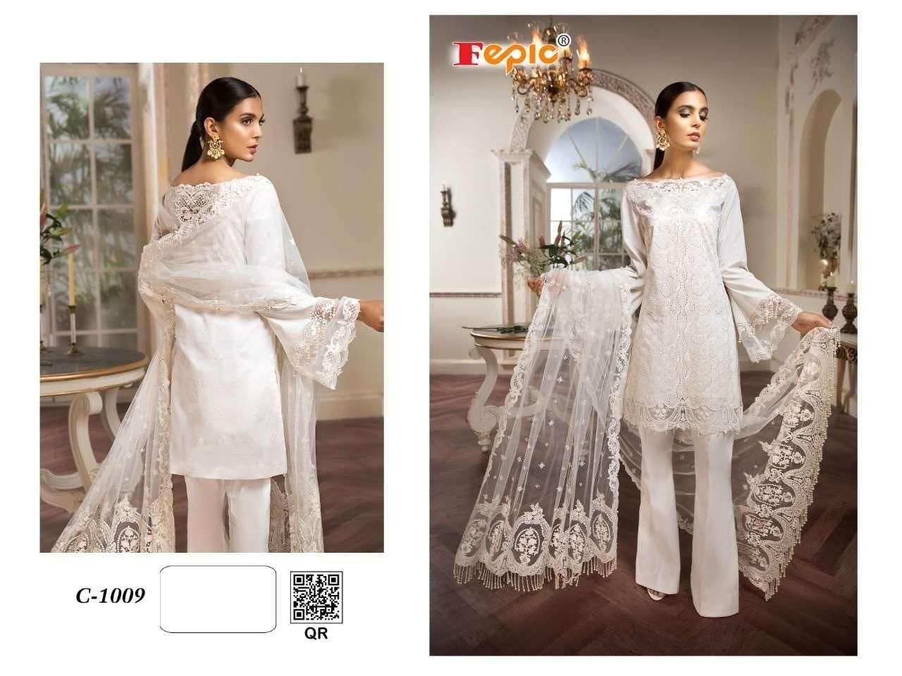 FEPIC ROSEMEEN C-1009 GEORGETTE EMBRODERY WORK PAKISTANI SUIT CATALOGUE 