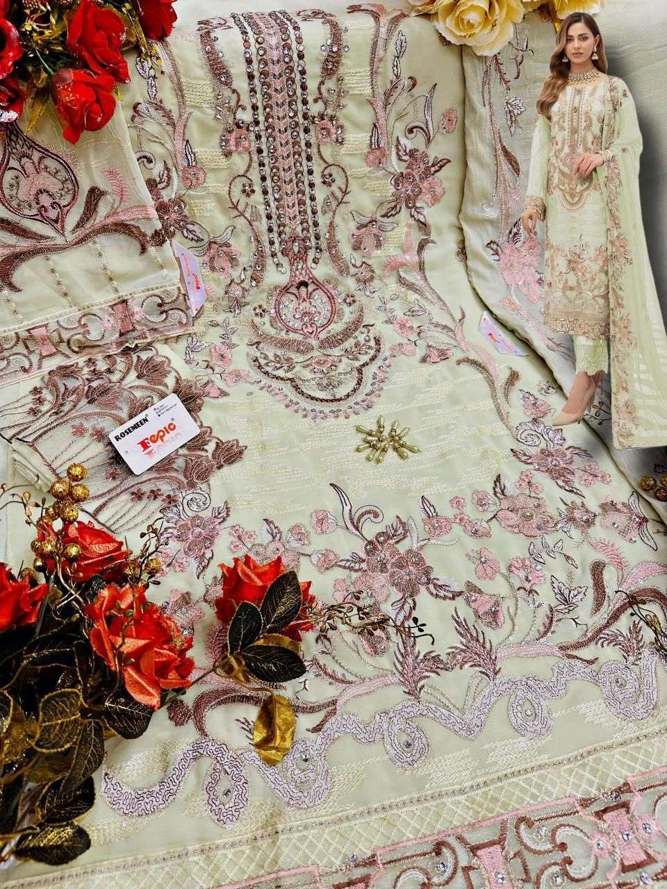 FEPIC ROSEMEEN C-1264 GEORGETTE EMBRODERY WORK PAKISTANI SUIT CATALOGUE 