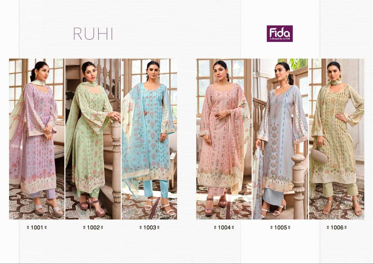 FIDA RUHI COTTON KARACHI DIGITAL PRINTED SUITS NEW CATALOGUE