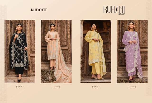 KIMORA RUHANI HIT LIST ORGANZA SILK HEAVY SALWAR SUITS