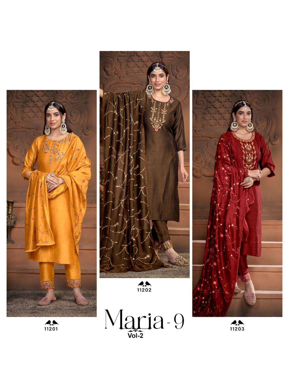 LILY & LALI MARIA 9 VOL 2 READY MADE KURTI PANT WITH DUPATTA COLLECTION WHOLESALE PRICE CATALOGUE 2023
