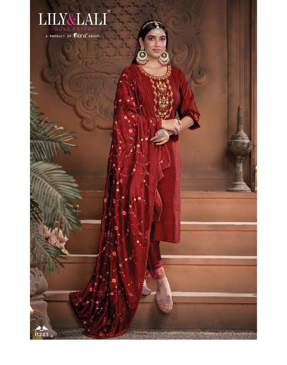 LILY & LALI MARIA 9 VOL 2 READY MADE KURTI PANT WITH DUPATTA COLLECTION WHOLESALE PRICE CATALOGUE 2023