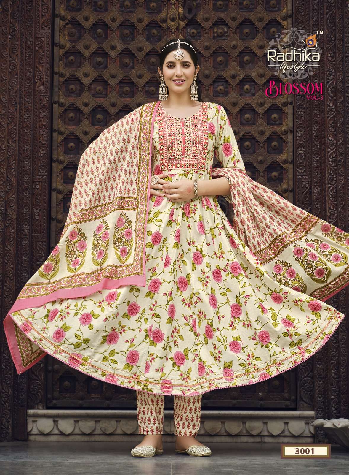 RADHIKA LIFESTYLE BLOSSOM VOL-3 TOP PANT WITH DUPATTA 3 PCS SET CATALOGUE 