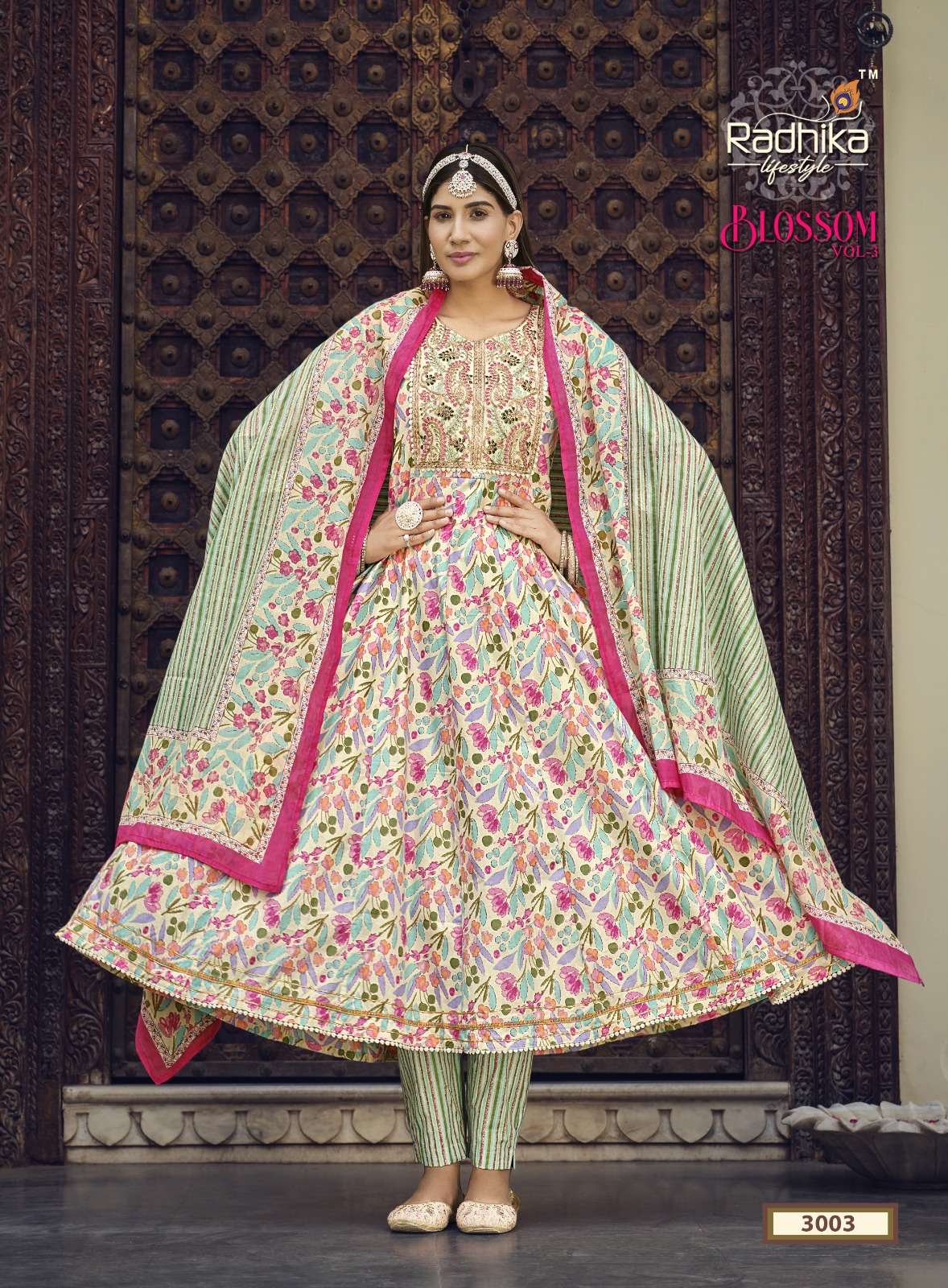 RADHIKA LIFESTYLE BLOSSOM VOL-3 TOP PANT WITH DUPATTA 3 PCS SET CATALOGUE 