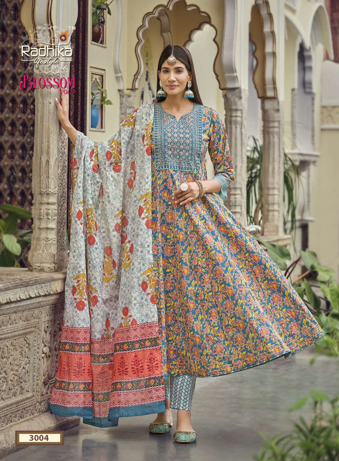 RADHIKA LIFESTYLE BLOSSOM VOL-3 TOP PANT WITH DUPATTA 3 PCS SET CATALOGUE 