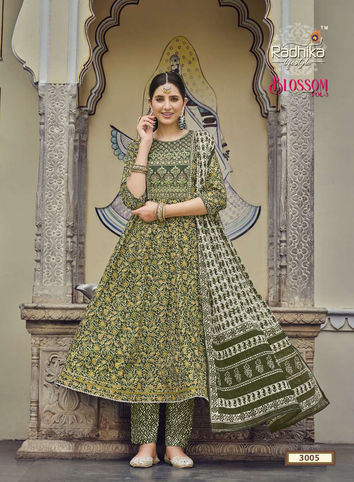 RADHIKA LIFESTYLE BLOSSOM VOL-3 TOP PANT WITH DUPATTA 3 PCS SET CATALOGUE 