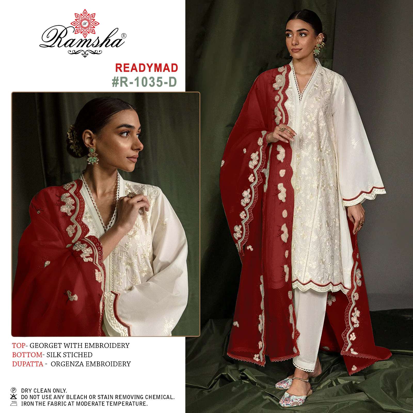 RAMSHA R-1066 NX SOFT SILK EMBROIDERY PAKISTANI SUITS CATALOGUE 