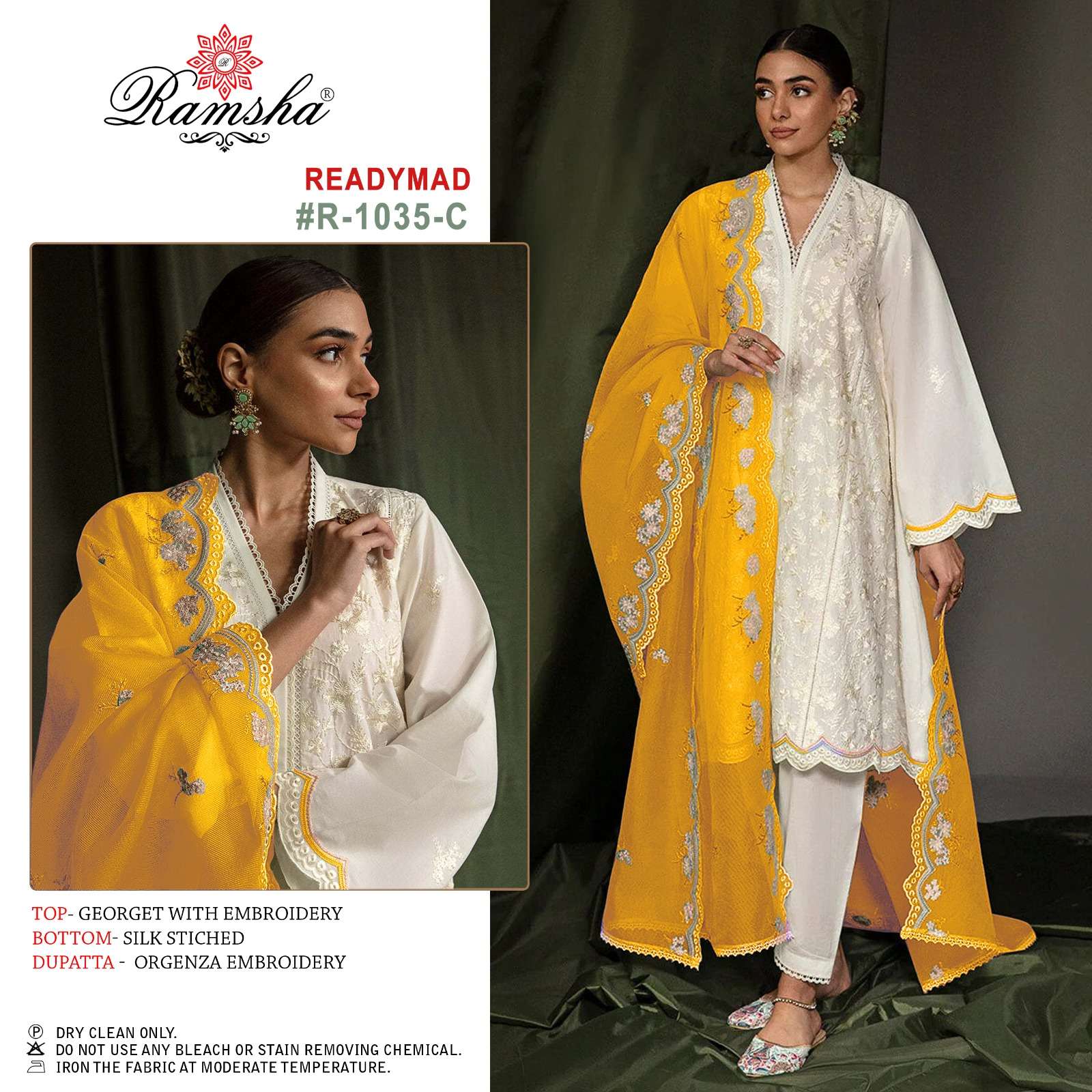 RAMSHA R-1066 NX SOFT SILK EMBROIDERY PAKISTANI SUITS CATALOGUE 