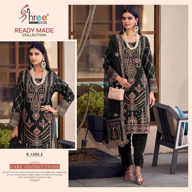 SHREE FABS R 1096 ORGANZA TOP PANT WITH DUPATTA NEW CATALOGUE