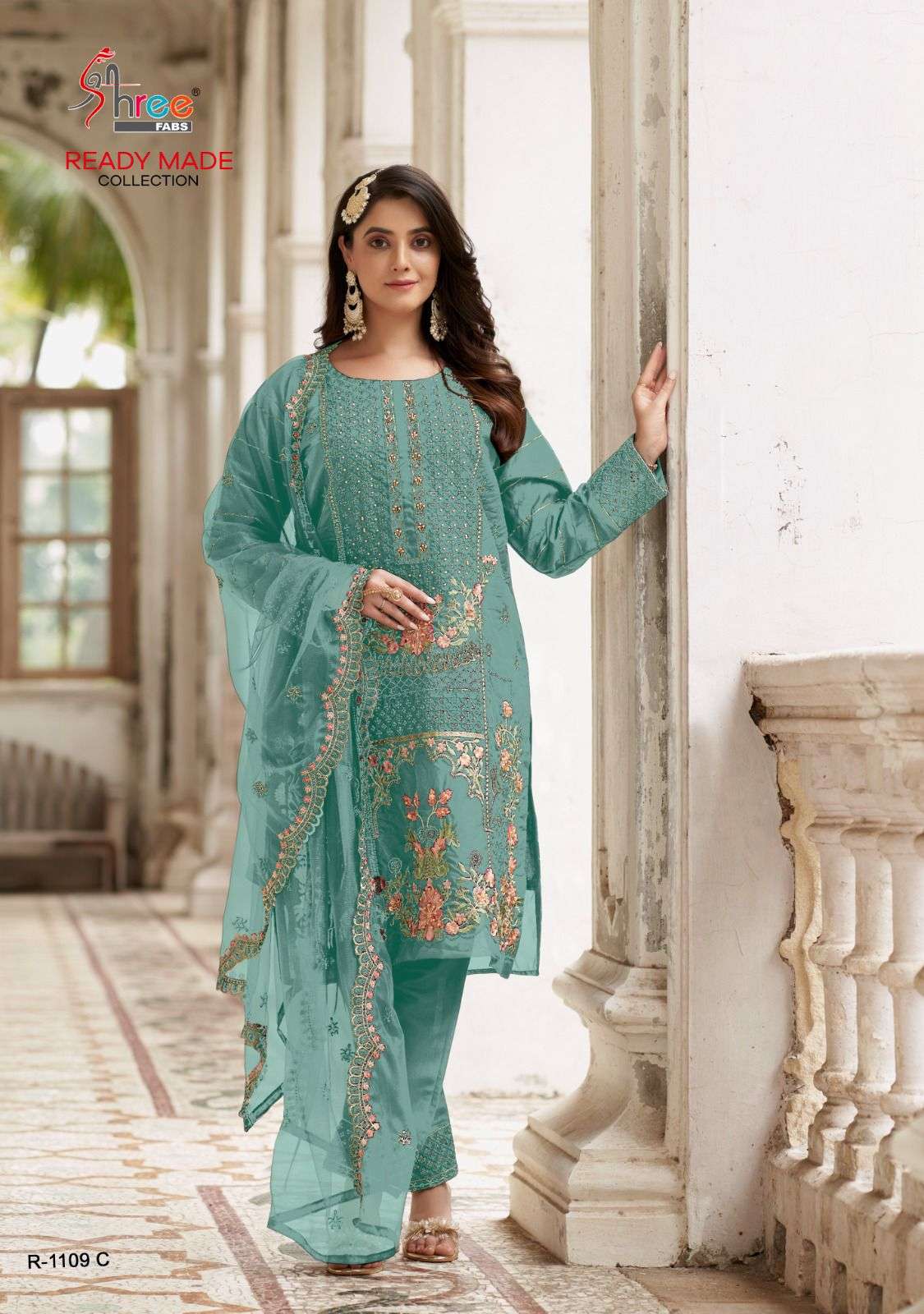 SHREE FABS R 1109 SERIES READY MADE KURTI PANT WITH DUPATTA 3 PCS CATALOGUE AT SURAT 