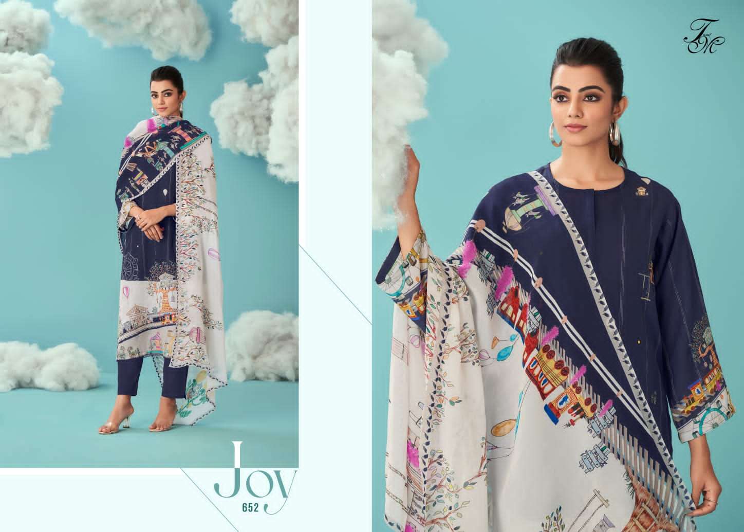 T & M SAHIBA BRAND PRESENTS JOY PURE LINEN PATTERN DIGITAL PRINT WITH HANDWORK SUIT 