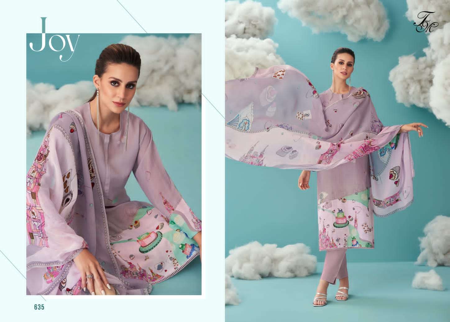 T & M SAHIBA BRAND PRESENTS JOY PURE LINEN PATTERN DIGITAL PRINT WITH HANDWORK SUIT 