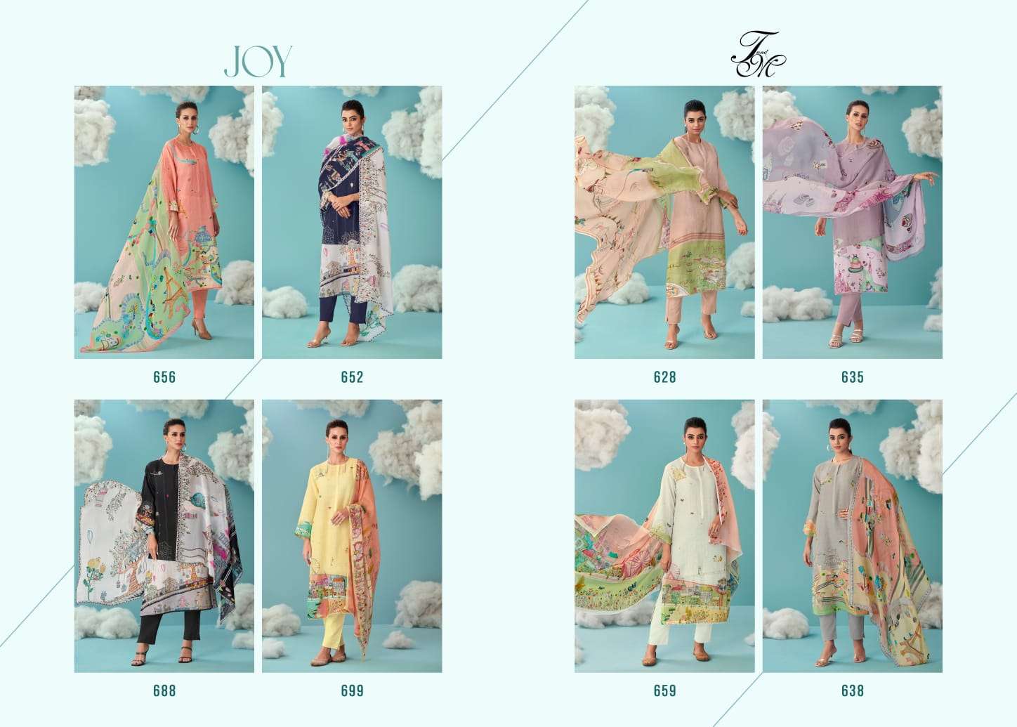 T & M SAHIBA BRAND PRESENTS JOY PURE LINEN PATTERN DIGITAL PRINT WITH HANDWORK SUIT 