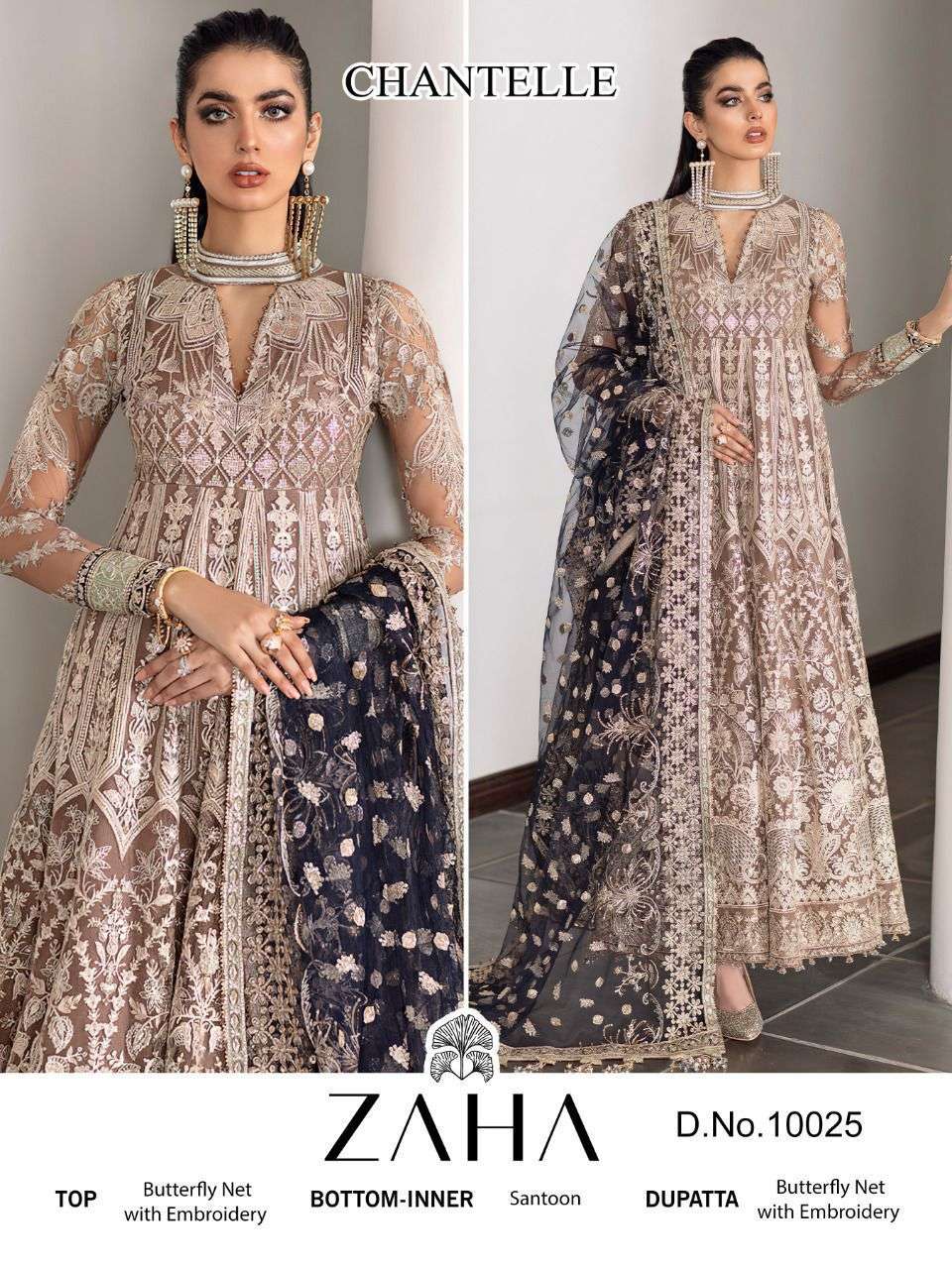 ZAHA CHANTERELLE VOL-1 GEORGETTE EMBROIDERY PAKISTANI SUIT CATALOGUE 2023
