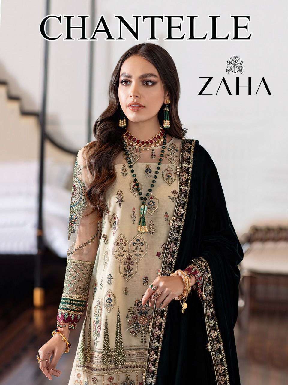 ZAHA CHANTERELLE VOL-1 GEORGETTE EMBROIDERY PAKISTANI SUIT CATALOGUE 2023