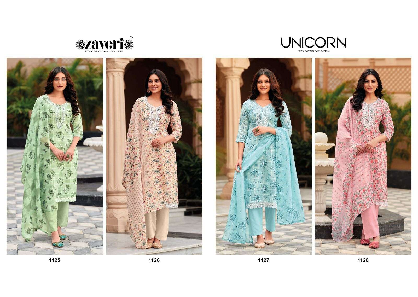 ZAVERI UNICORN LINEN EMBROIDER READYMADE SUITS 