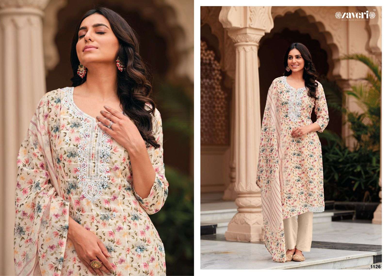 ZAVERI UNICORN LINEN EMBROIDER READYMADE SUITS 