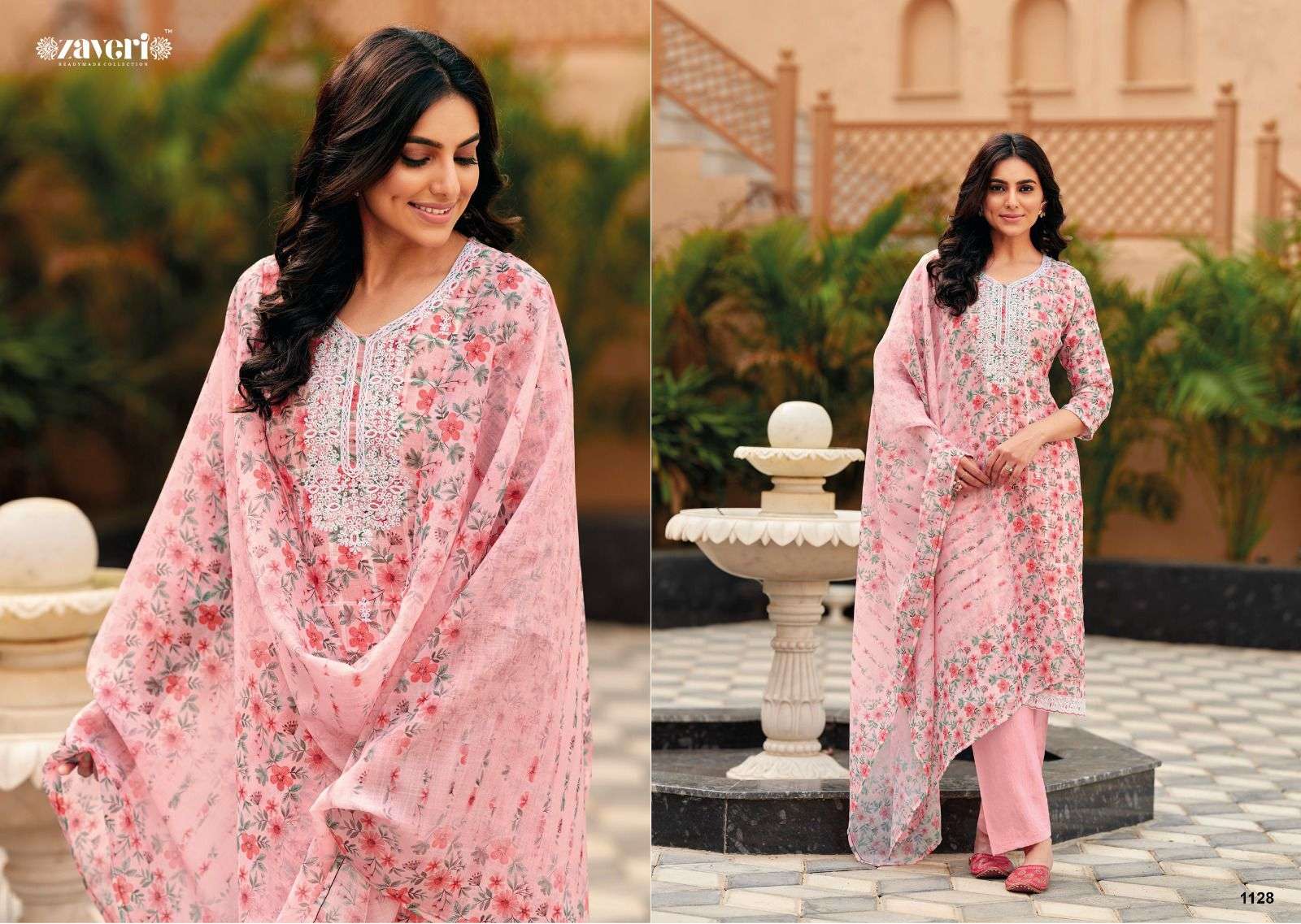 ZAVERI UNICORN LINEN EMBROIDER READYMADE SUITS 
