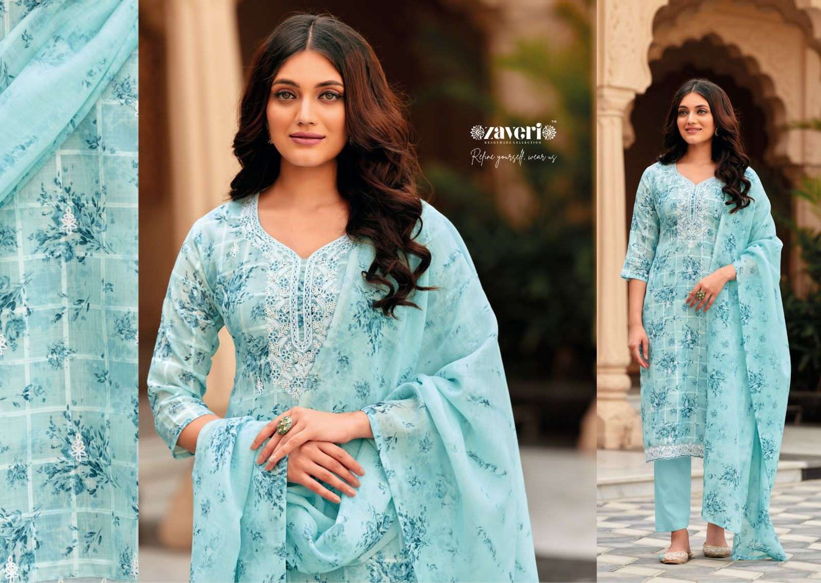ZAVERI UNICORN LINEN EMBROIDER READYMADE SUITS 