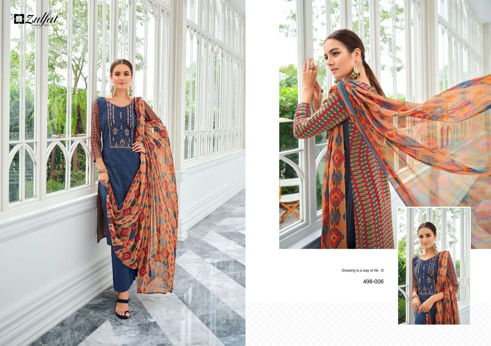 ZULFAT JASHN VISCOSE RAYON DESIGNER PRINT EMBROIDERY SUITS CATALOGUE