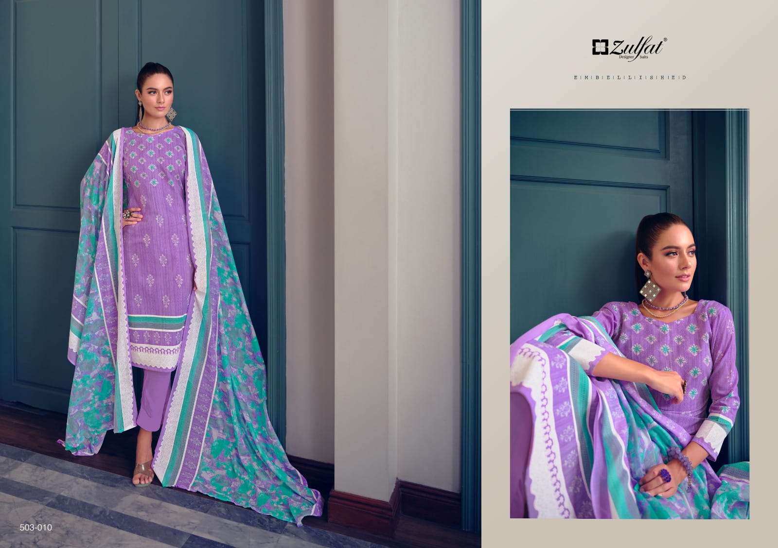 ZULFAT NASREEN COTTON PRINTED SUITS LATEST CATALOGUE 2023