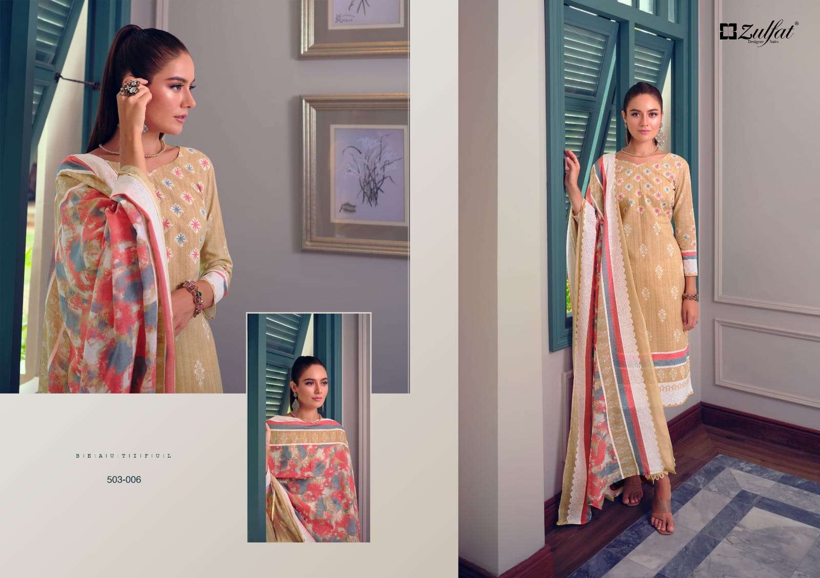 ZULFAT NASREEN COTTON PRINTED SUITS LATEST CATALOGUE 2023