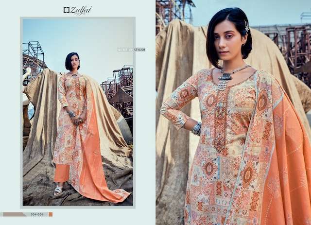 ZULFAT SUMMER CARNIVAL COTTON PRINT EMBROIDERY SUIT NEW CATALOGUE SUPPLIER 
