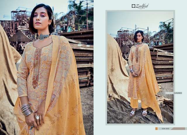 ZULFAT SUMMER CARNIVAL COTTON PRINT EMBROIDERY SUIT NEW CATALOGUE SUPPLIER 