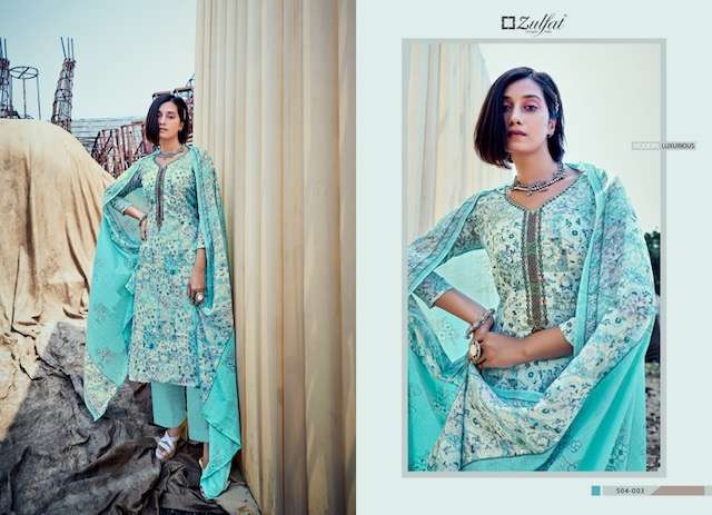 ZULFAT SUMMER CARNIVAL COTTON PRINT EMBROIDERY SUIT NEW CATALOGUE SUPPLIER 