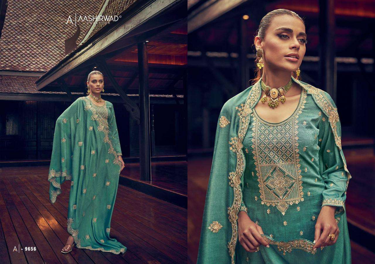 AASHIRWAD CREATION MANYA PURE SILK SALWER SUIT CATALOGUE 2022
