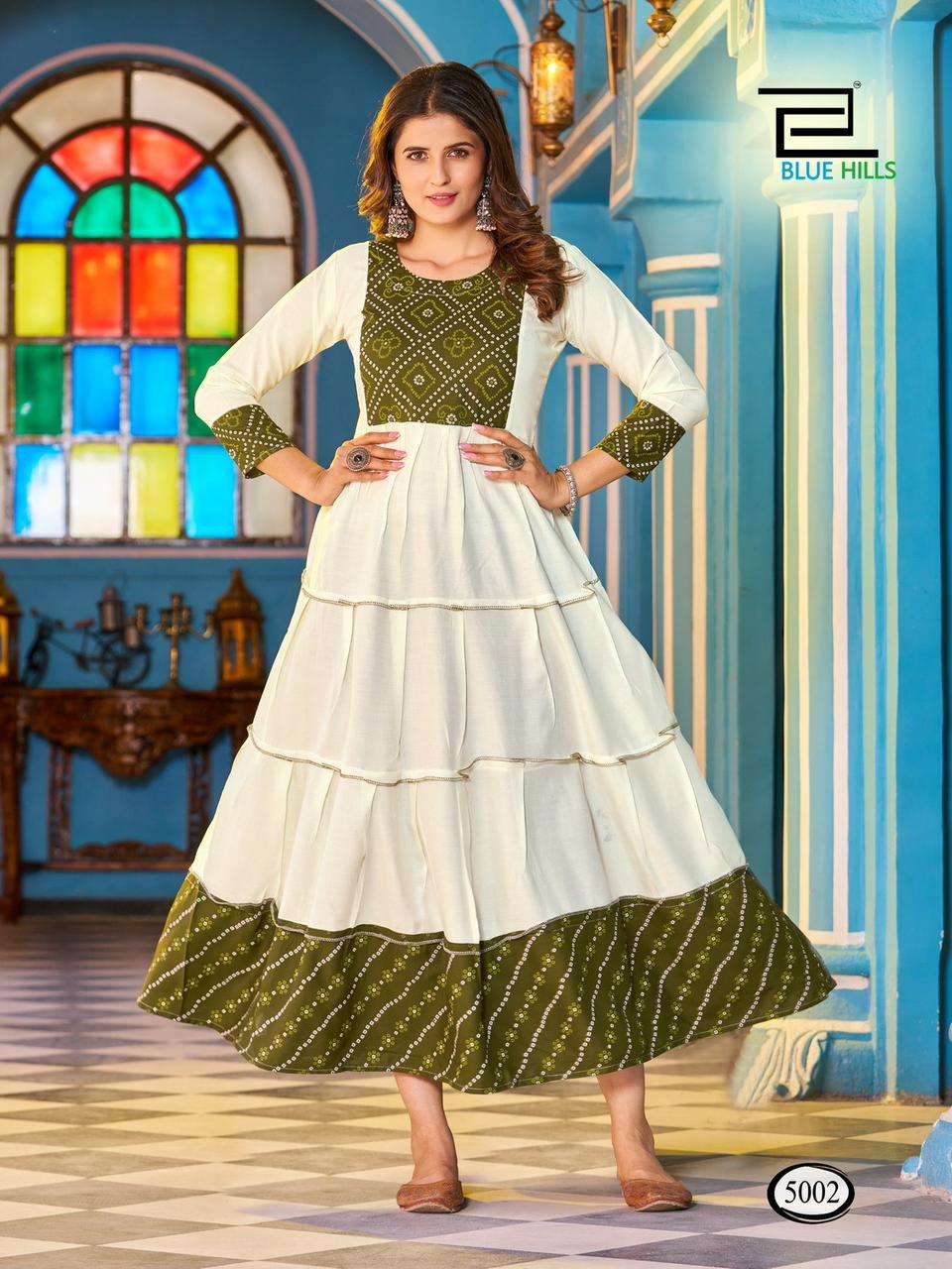 143353 NEW RAFFEL 6 COLOUR GOWN MANUFACTURER IN SURAT - Reewaz  International | Wholesaler & Exporter of indian ethnic wear catalogs.