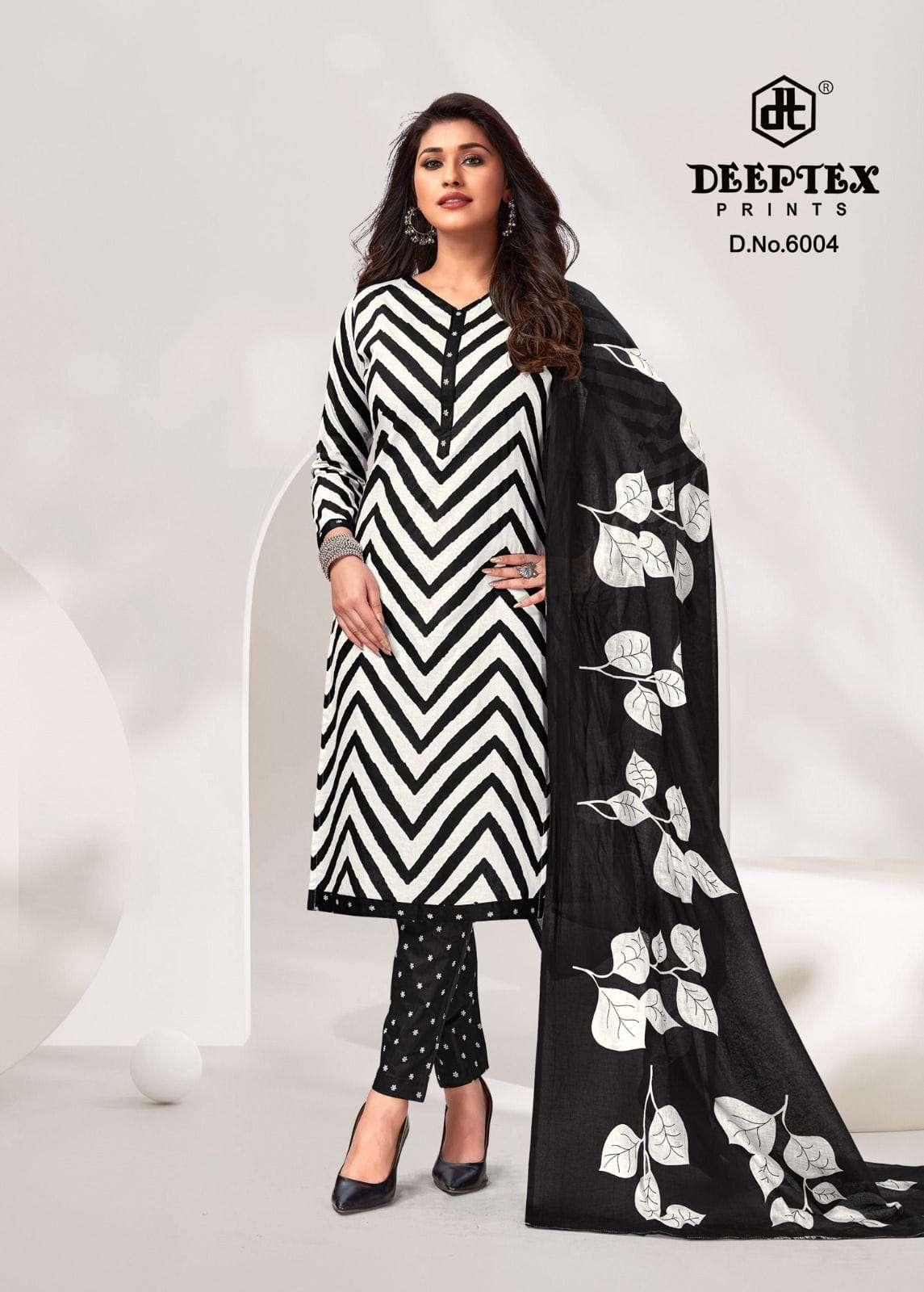 DEEPTEX AALIZA BALCK WHITE COTTON SALWAR SUITS NEW CATALOGUE