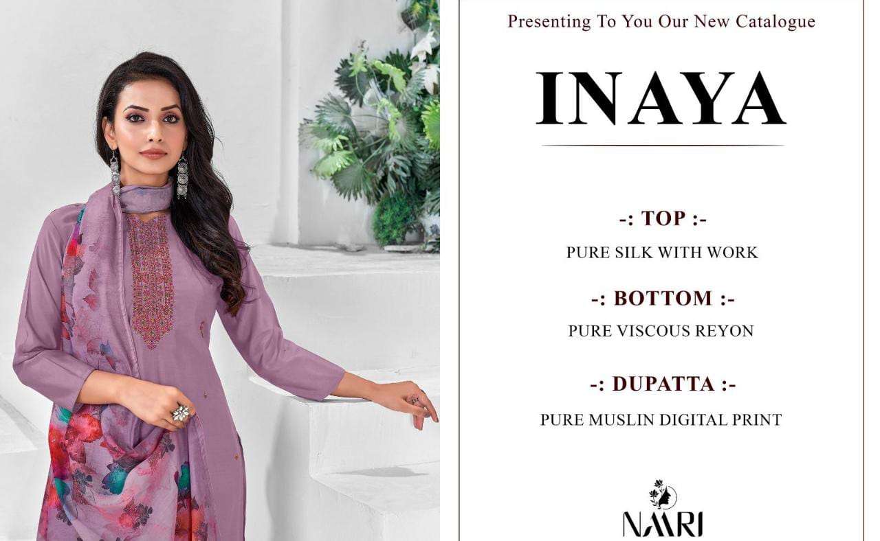 NAARI INAYA-PURE SILK SALWAR SUITS LATEST CATALOGUE