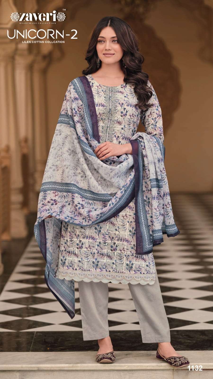 ZAVERI UNICORN VOL 2 LINEN EMBROIDER READYMADE SUITS 