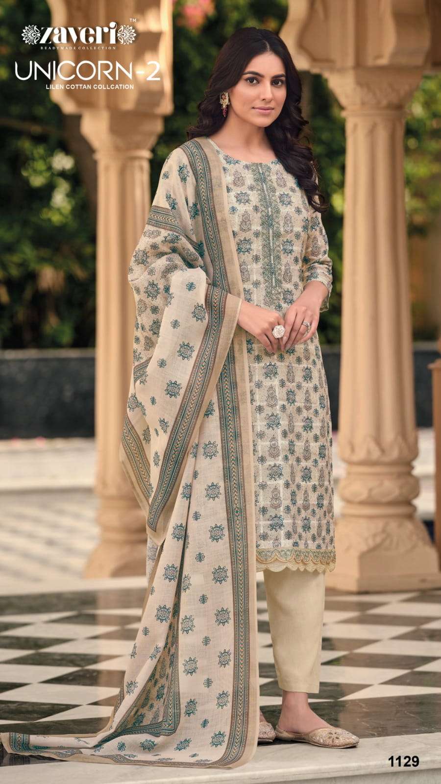 ZAVERI UNICORN VOL 2 LINEN EMBROIDER READYMADE SUITS 