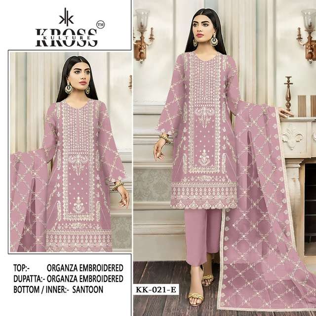 KROSS KULTURE KK 21 ORGANZAEMBROIDERY PAKISTANI SUIT CATALOGUE 2023