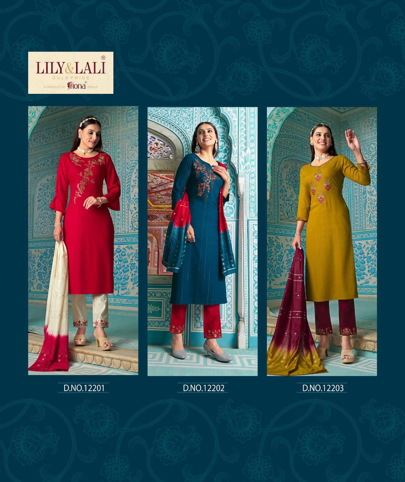 LILY & LALI MOONLITE ELEGANCE KURTI PANT WITH DUPATTA NEW CATALOGUE 2023